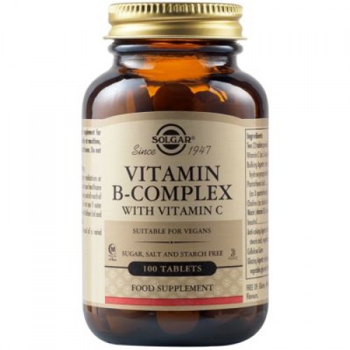 SOLGAR Vitamin B-Complex με Βιταμίνη C 100 ταμπλέτες