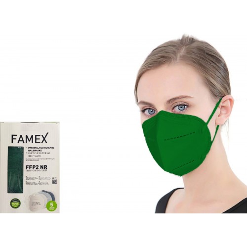 FAMEX Μάσκα Ενηλίκων Particle Filtering Half Mask FFP2 NR Κυπαρισσί 10τμχ