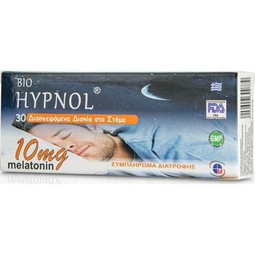 MEDICHROM Bio Hypnol Melatonin 10 mg Συμπλήρωμα Διατροφής με Μελατονίνη 30 Διασπειρόμενα Δισκία