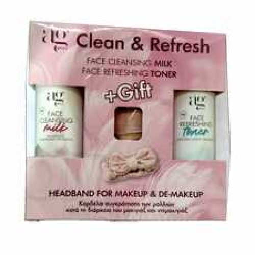 AgPharm Promo Clean & Refresh Face Cleansing Milk 200ml & Face Refreshing Toner 200ml & Δώρο Κορδέλα Μαλλιών Ροζ