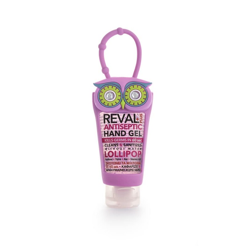 INTERMED Reval Plus Antiseptic Hand Gel Lollipop Κουκουβάγια Ροζ 30ml