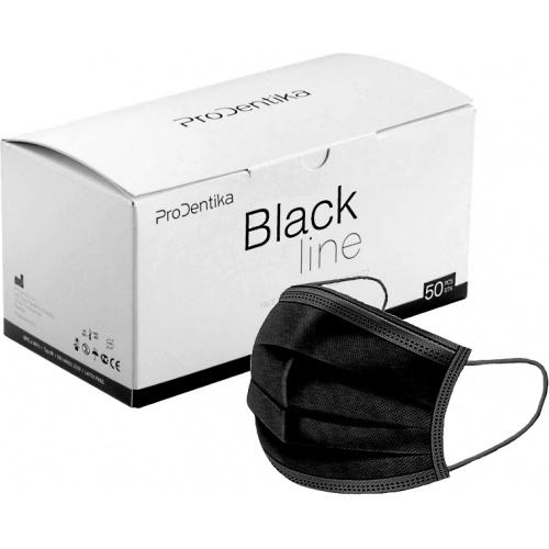 ProDentika Black Line Type IIR Medical "3ply" Face Mask (Black) 50τμχ