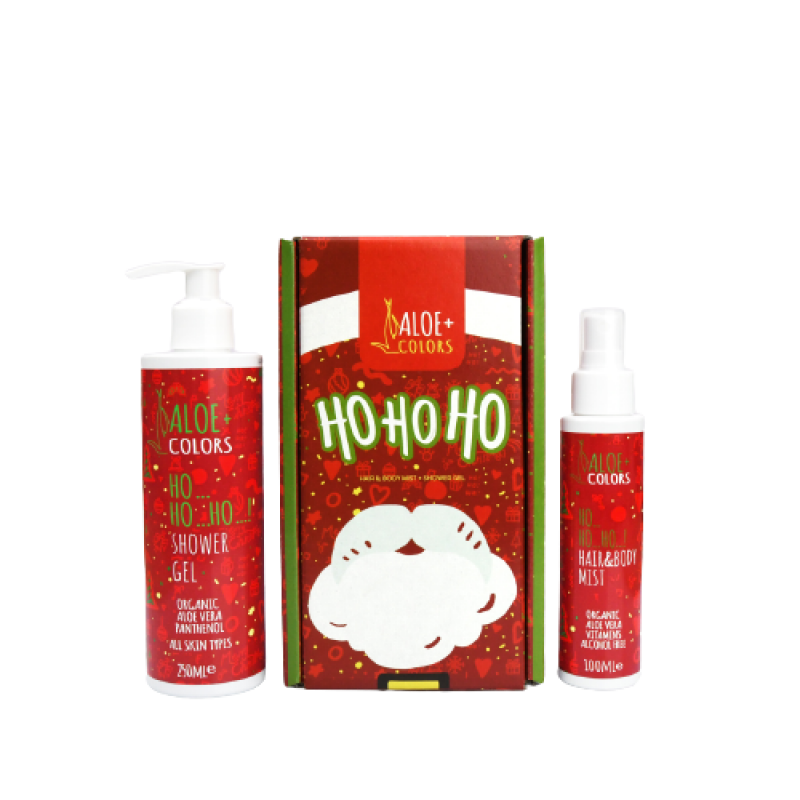 Aloe+ Colors Christmas Ho Ho Ho Gift Set Shower Gel 250ml & Hair and Body Mist 100ml