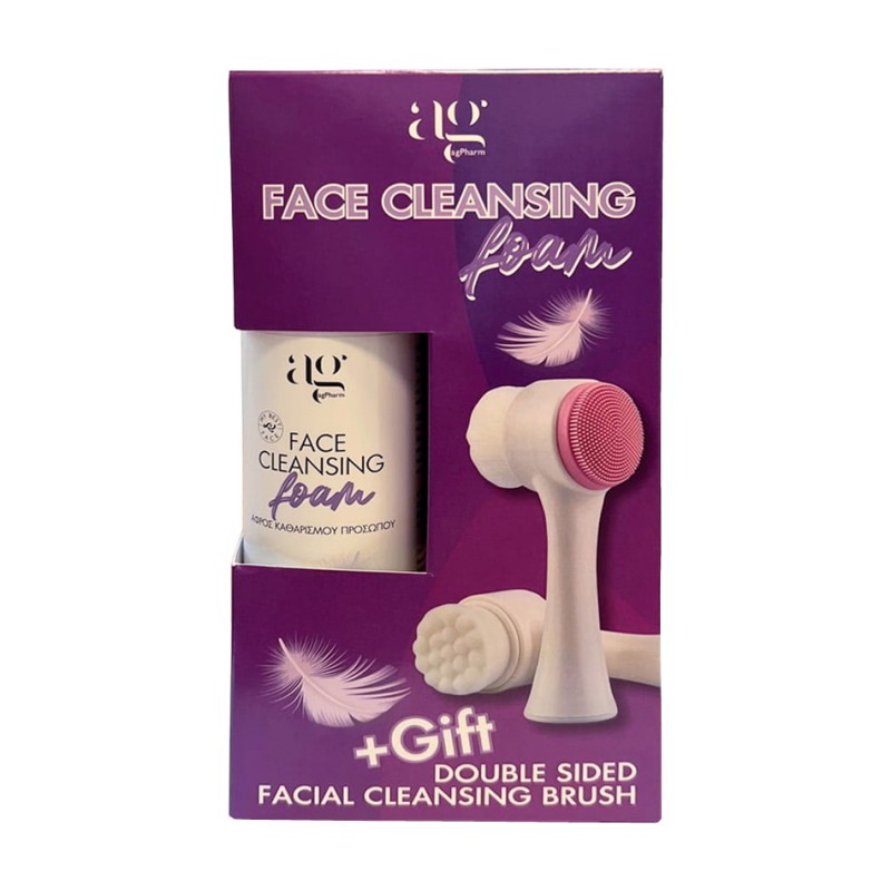AgPharm Promo Face Cleansing Foam 200ml & Δώρο Double Sided Facial Cleansing Brush 1 Τεμάχιο
