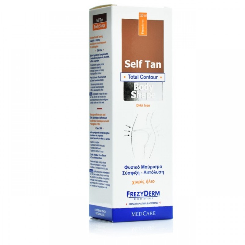 FREZYDERM Self Tan Body Shape, Μαύρισμα Χωρίς Ήλιο, Σύσφιξη & Λιπόλυση 150ml