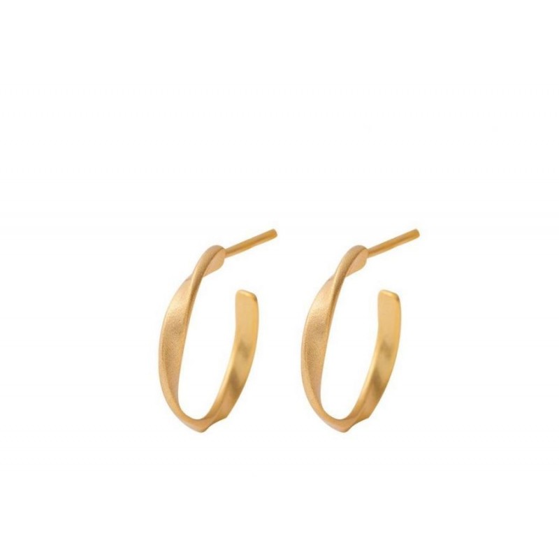 MEDISEI Dalee Jewels Σκουλαρίκια από Ασήμι 925° - Gold Plated Hoops 1τμχ