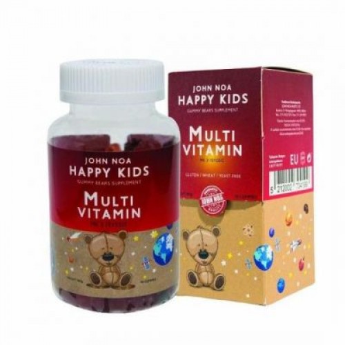 John Noa Happy Kids Gummy Bears Supplement Multi Vitamin Συμπλήρωμα Διατροφής για Παιδιά 180gr. Πολυβιταμινούχο Συμπλήρωμα Διατροφής για Παιδιά σε Ζελεδάκια 3 Γεύσεων.