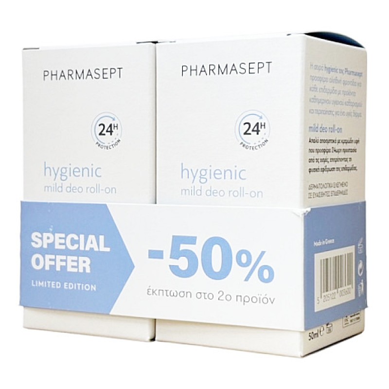 Pharmasept Set Hygienic Mild Deo Roll-on 24h 2x50ml(-50% στο 2ο προϊόν)