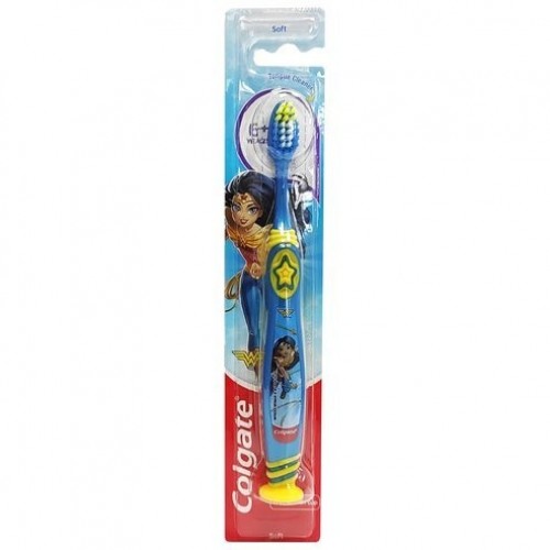 COLGATE Παιδική 6+ Ετών Μαλακή Οδοντόβουρτσα Wonder Woman Μπλε-Κίτρινη