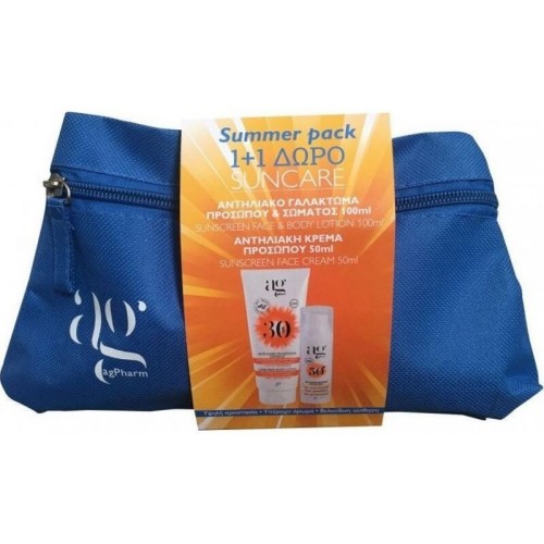 AGPHARM Summer Pack με Sunscreen Face & Body Lotion SPF30 100ml & ΔΩΡΟ Sunscreen Face Cream SPF50+ 50ml