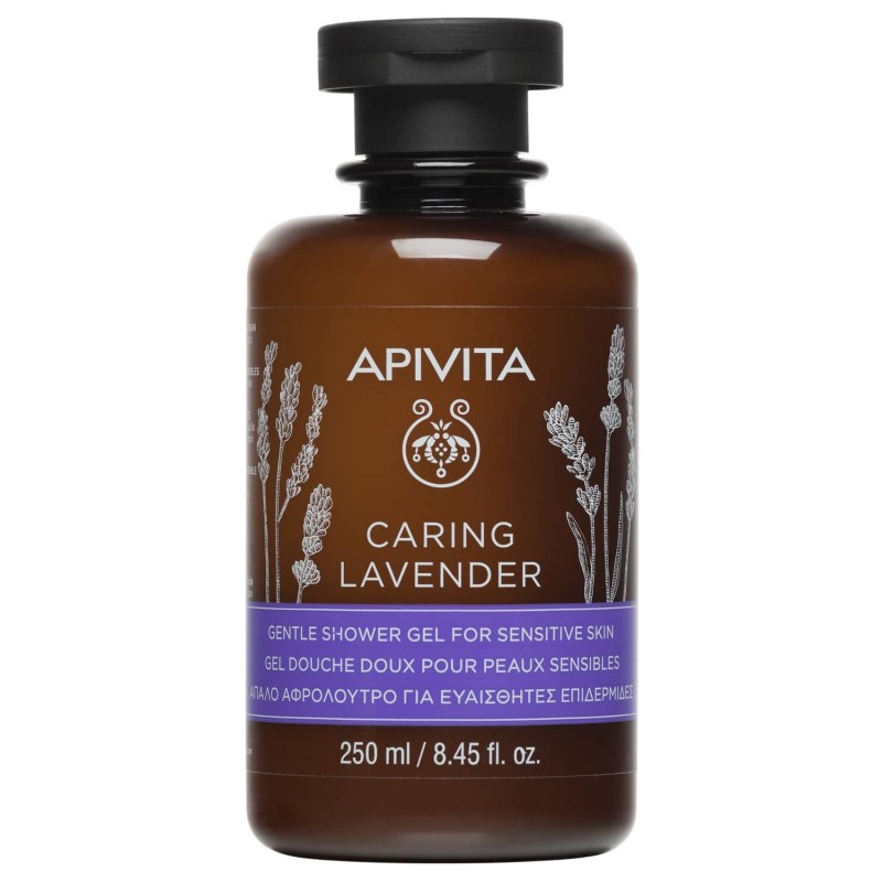 APIVITA Caring Lavender Απαλό Αφρόλουτρο για Ευαίσθητες Επιδερμίδες με Λεβάντα 250ml
