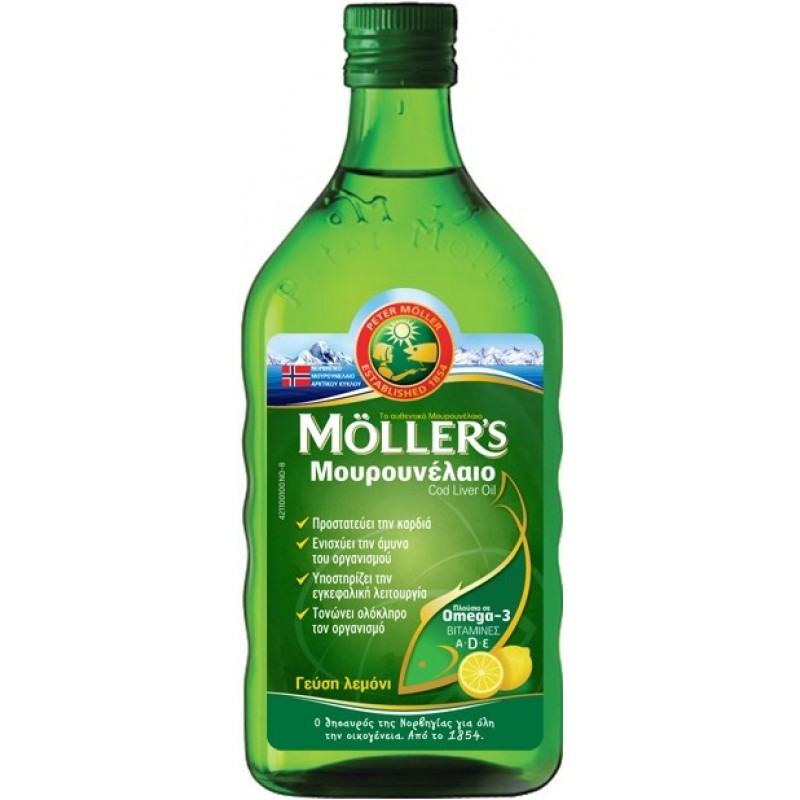 MOLLER'S Μουρουνέλαιο υγρό με γεύση λεμόνι 250ml