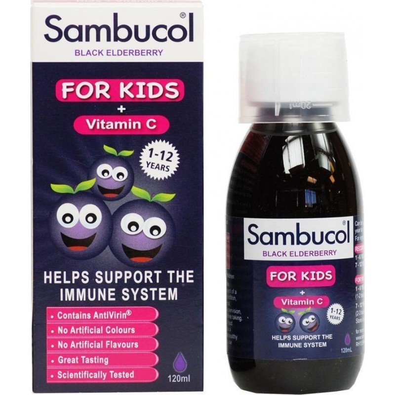 SAMBUCOL For Kids  + Vitamin C Παιδικό Σιρόπι 120ml