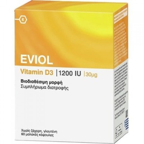 EVIOL Vitamin D3 1200IU 60 μαλακές κάψουλες