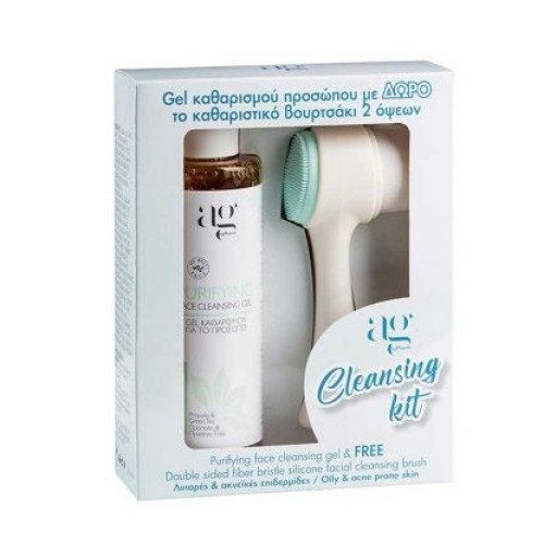 AGPHARM Cleansing Kit Face Cleansing Gel 200ml & Face Brush για Λιπαρές/Μικτές Επιδερμίδες
