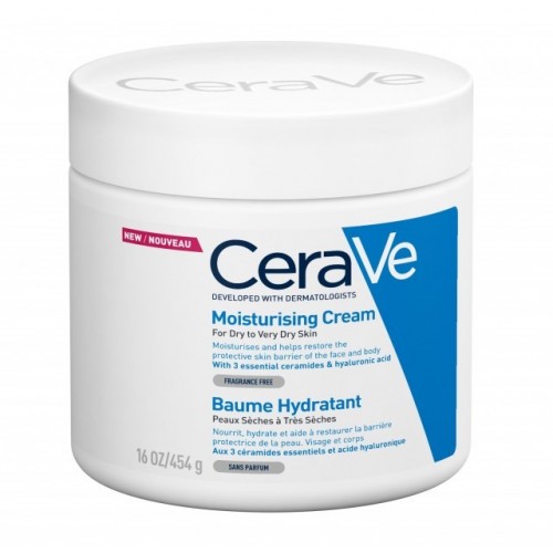 CERAVE Moisturizing Cream, για Πρόσωπο/Σώμα, Ξηρό/Πολύ Ξηρό Δέρμα 454gr