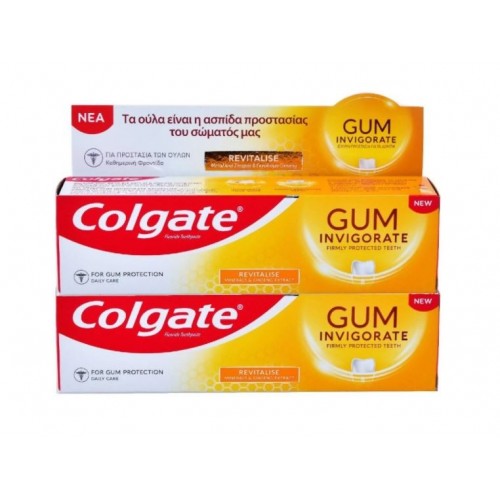 COLGATE Gum Invigorate Revitalise Φθοριούχος Οδοντόκρεμα 1+1 ΔΩΡΟ 2 x 75ml