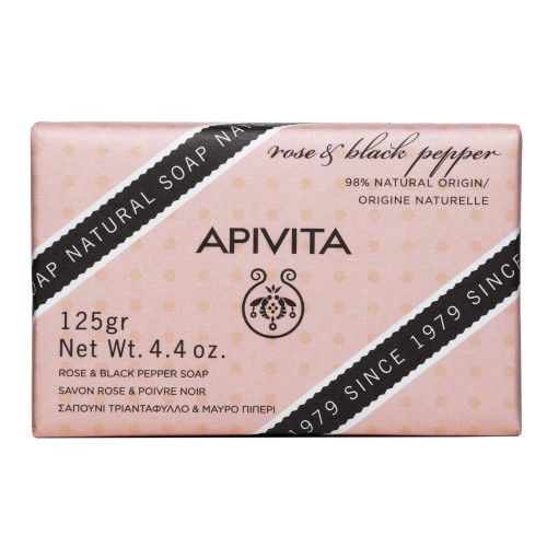 APIVITA σαπούνι με τριαντάφυλλο και μαύρο πιπέρι 125gr
