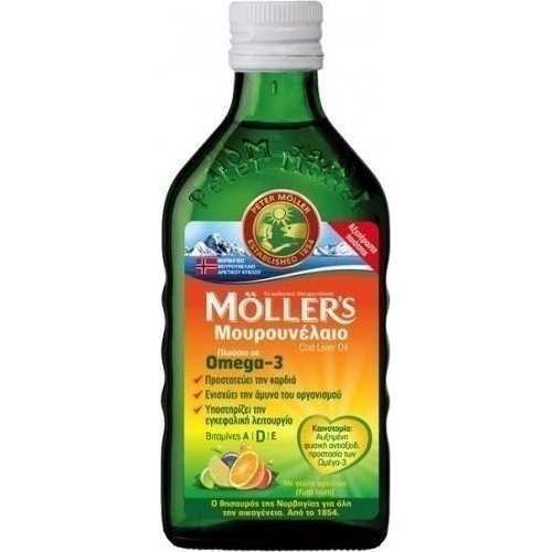 MOLLER'S Μουρουνέλαιο υγρό με γεύση φρούτων (tutti-frutti) 250ml