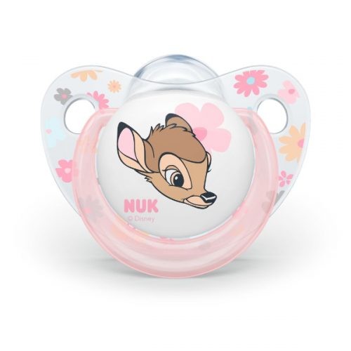 NUK Disney Classics Trendline Πιπίλα Σιλικόνης Διάφανη Ροζ Bambi το Ελαφάκι 18-36m