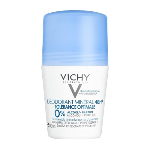 VICHY Mineral Αποσμητικό Με 48ωρη Δράση-Χωρίς Άρωμα Κατάλληλο για ευαίσθητες επιδερμίδες που αντιδρούν στα άλατα αλουμινίου 50ml