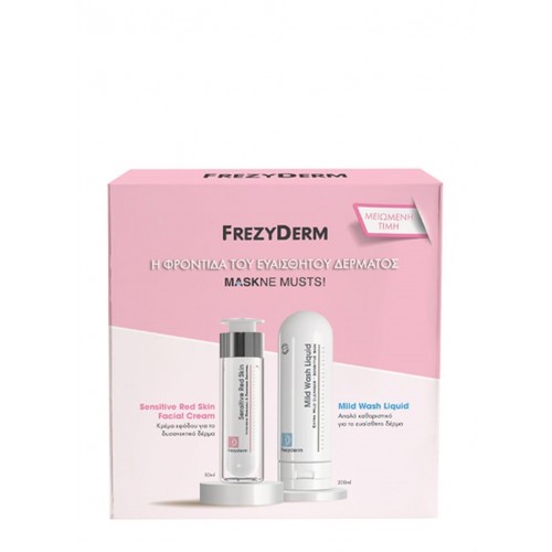 FREZYDERM Red Sensitive Skin Facial Cream 50ml & Mild Wash Liquid 200ml