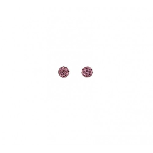 MEDISEI DALEE JEWELS Purple Crystals Ball Σκουλαρίκια 1 ζευγάρι