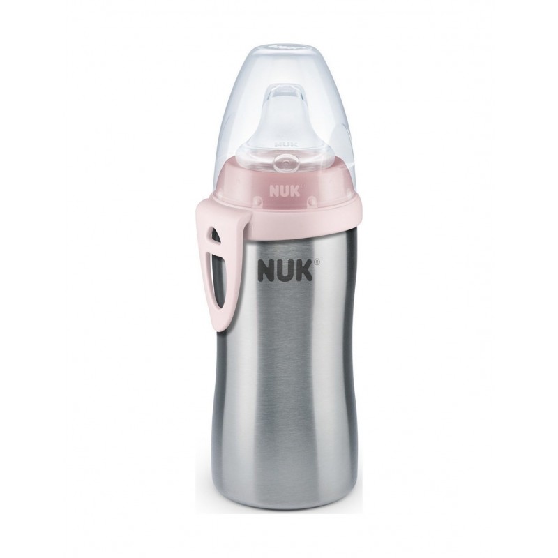 NUK Active Cup Παγούρι Ανοξείδωτο Ατσάλι 12M+ Ροζ 215ml
