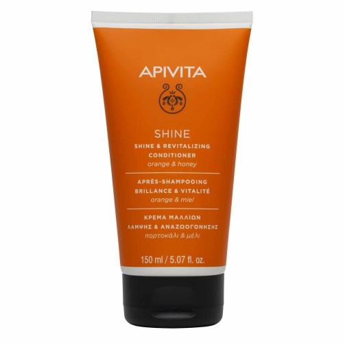 APIVITA κρέμα λάμψης & αναζωογόνησης για όλους τους τύπους μαλλιών με πορτοκάλι & μέλι 150ml