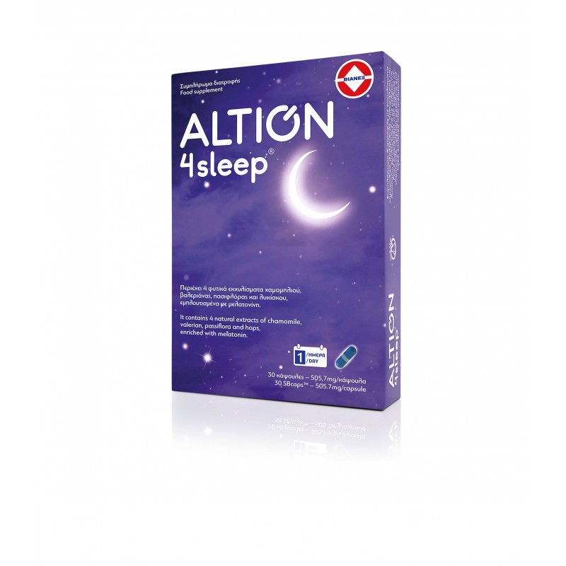 ALTION 4Sleep Συμβάλλει στην Βελτίωση της Ποιότητας του Ύπνου - Αϋπνία 30 κάψουλες