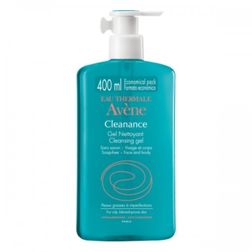AVENE Cleanance Gel Καθαρισμού Nettoyant, Καθαρισμός Προσώπου/Σώματος για Λιπαρά Δέρματα, 400ml