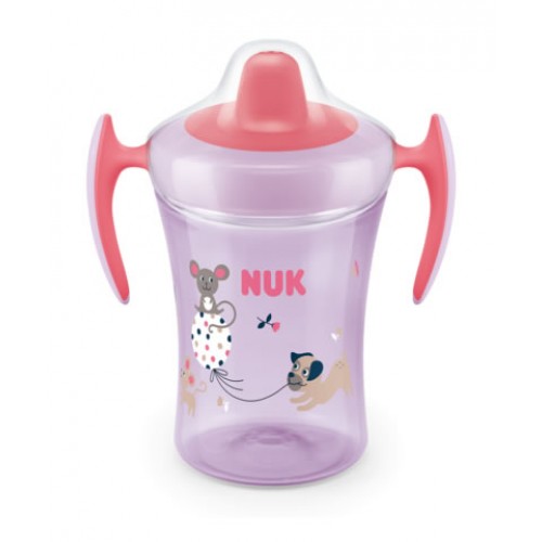 NUK Trainer Cup 230ml με ρύγχος Ροζ με ζωάκια