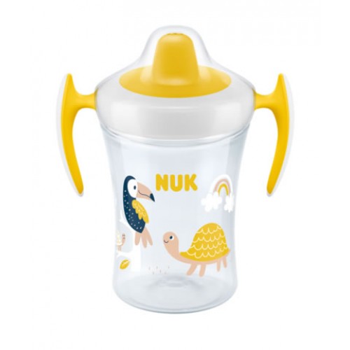 NUK Trainer Cup 230ml με ρύγχος Κίτρινο με ζωάκια