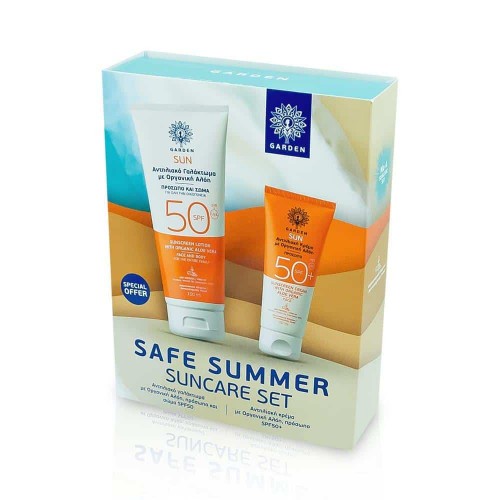Garden Safe Summer Suncare Set Sunscreen Face & Body Lotion SPF50 150 ml + Sunscreen Face Cream SPF50+ 50 ml