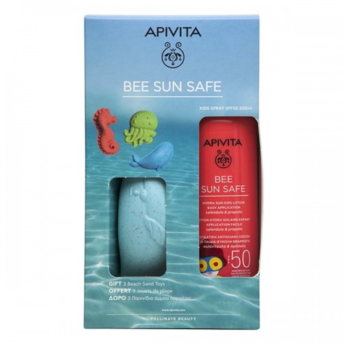 Apivita Set Bee Sun Safe Hydra Sun Kids Lotion SPF50 με Καλέντουλα & Πρόπολη 200ml + Δώρο 3 Παιχνίδια Άμμου Παραλίας