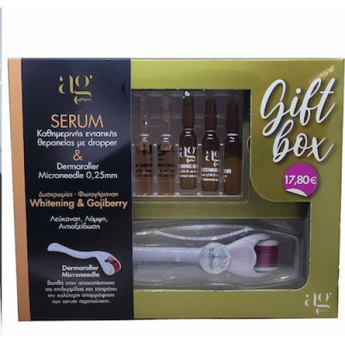 AgPharm Gift Box Whitening Serum 3x2ml & Gojiberry Serum 2x2ml & Derma Roller 0.25mm