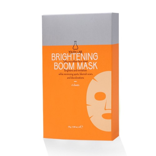 YOUTH LAB Brightening Boom Mask Υφασμάτινη Μάσκα Προσώπου με Λευκαντική, Αναπλαστική & Ενυδατική Δράση 4τμχ